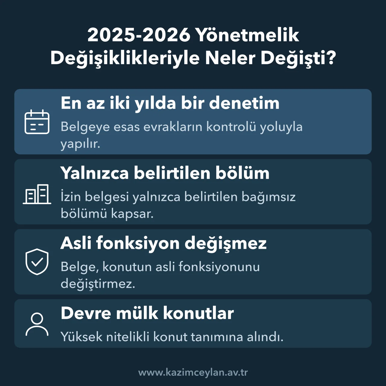 2025 2026 Yönetmelik Değişiklikleriyle Neler Değişti Ekim 2025 yönetmelik değişikliğinin denetim, belge kapsamı ve devre mülke getirdikleri