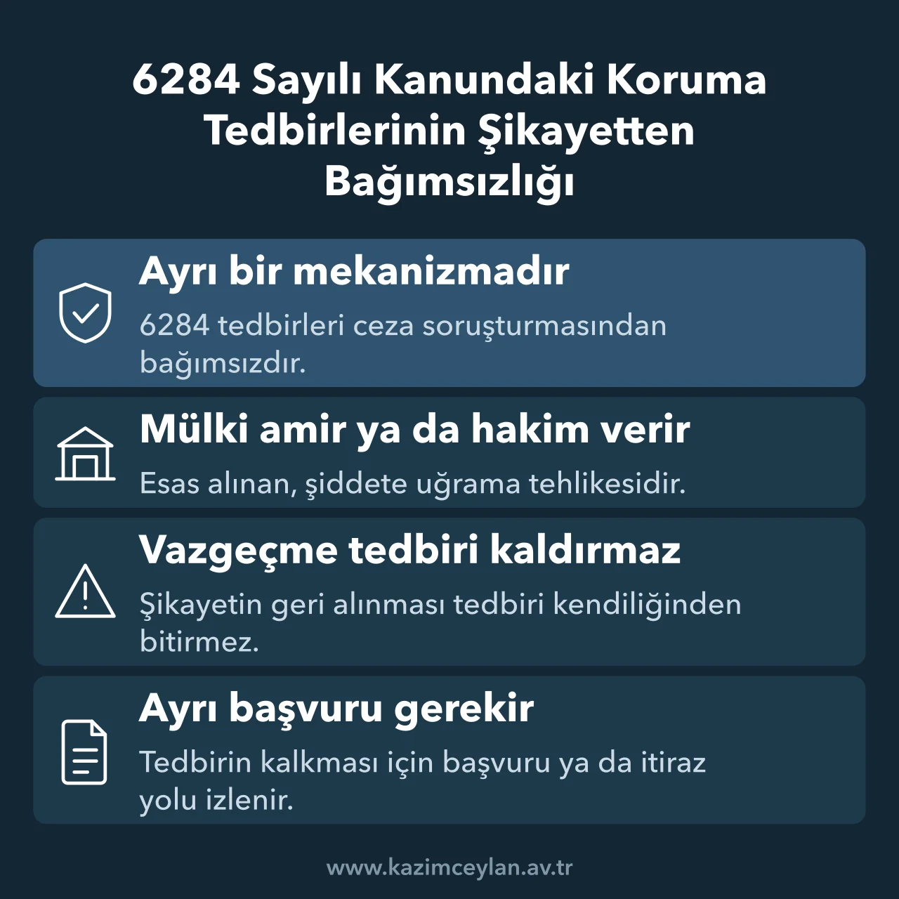 6284 Sayılı Kanundaki Koruma Tedbirlerinin Şikayetten Bağımsızlığı Şikayetten vazgeçmenin 6284 koruma tedbirlerini neden kaldırmadığını anlatan şema