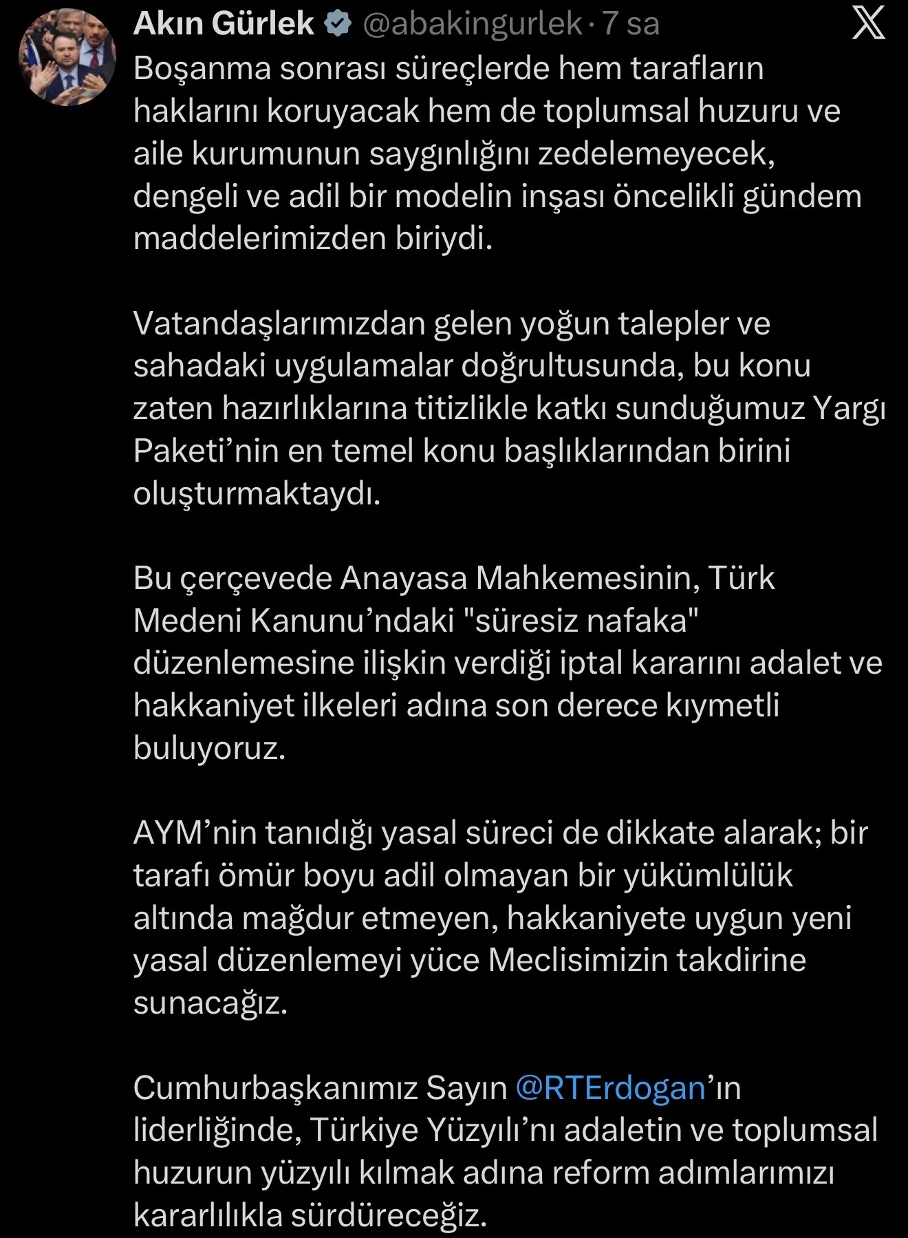 Adalet Bakanı Süresiz Nafaka İptali Yorumu Adalet Bakanı Süresiz Nafaka İptali Yorumu