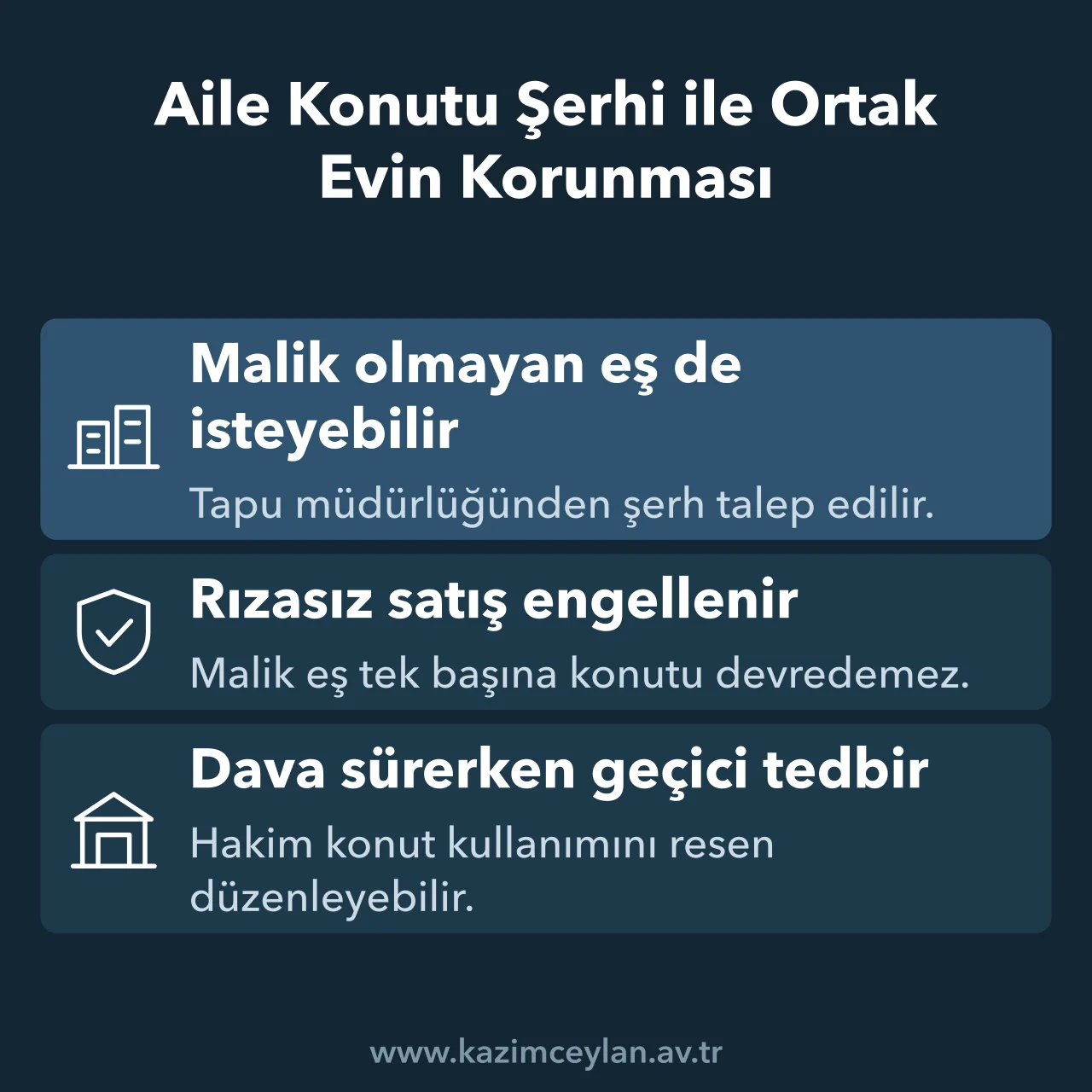 Aile konutu şerhinin ortak evi nasıl koruduğunu gösteren şema