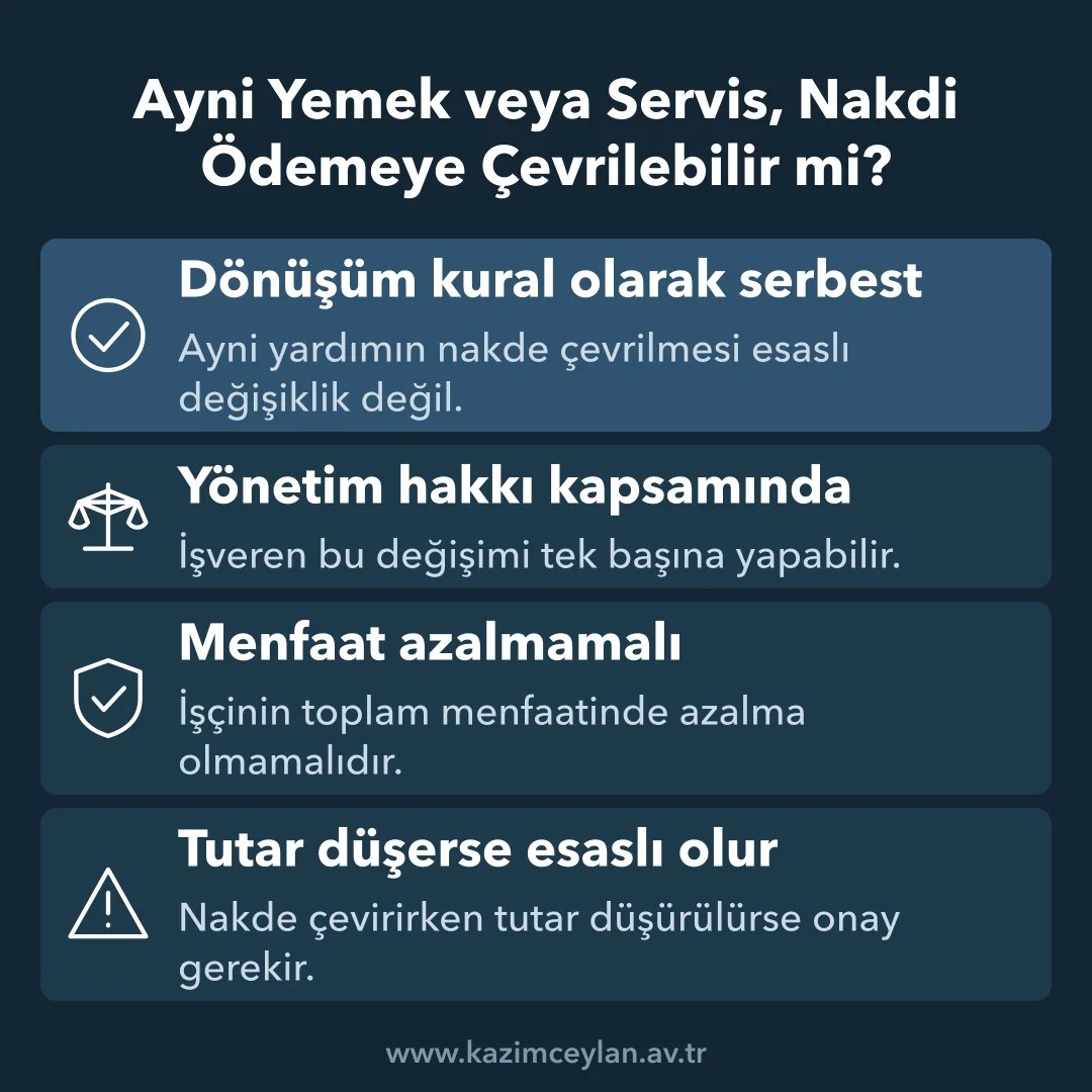 Ayni yardımın nakde çevrilmesinin hangi sınırda esaslı değişikliğe döndüğünü gösteren şema