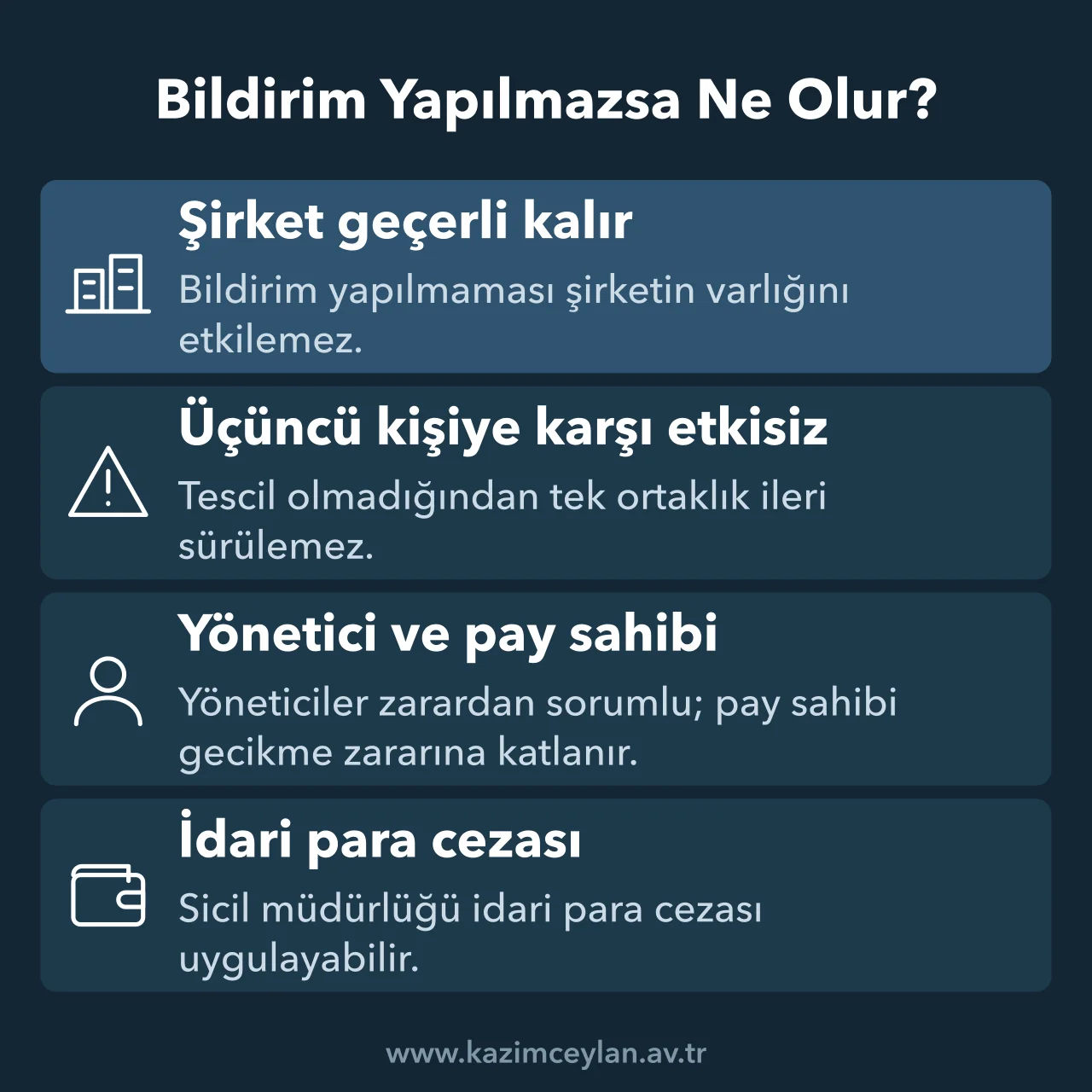 Bildirim Yapılmazsa Ne Olur Tek Pay Sahibi Bildirimi Örneği Tek pay sahibi bildirimi yapılmadığında şirket, yönetici ve pay sahibi için sonuçlar