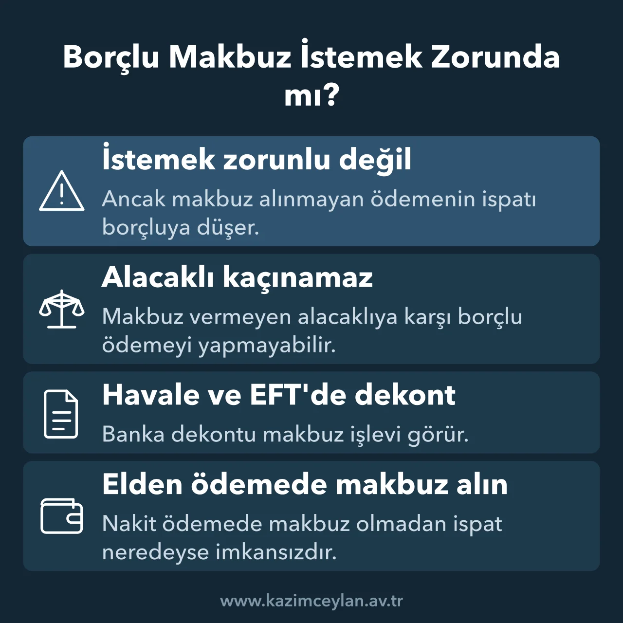 Makbuzsuz ödemede ispat yükünü ve alacaklının makbuz verme borcunu gösteren şema
