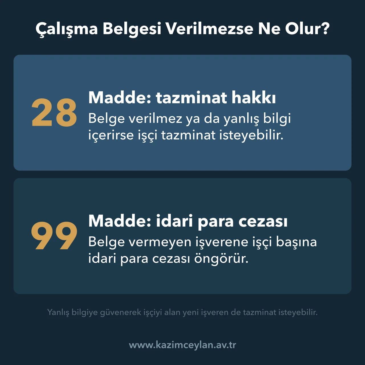 Çalışma Belgesi Verilmezse Ne Olur Çalışma belgesi vermeyen işverenin tazminat sorumluluğu ve idari para cezası dayanakları