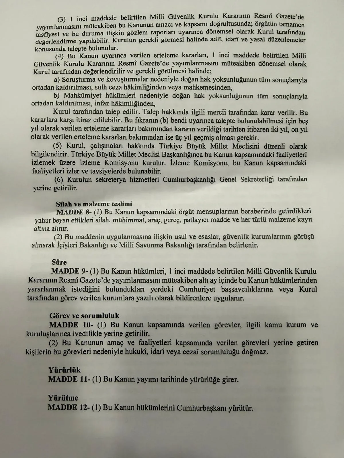 Çerçeve Yasa Kanun Teklifi Metni Madde 7 12 Çerçeve Yasa Kanun Teklifi Metni Madde 7 12