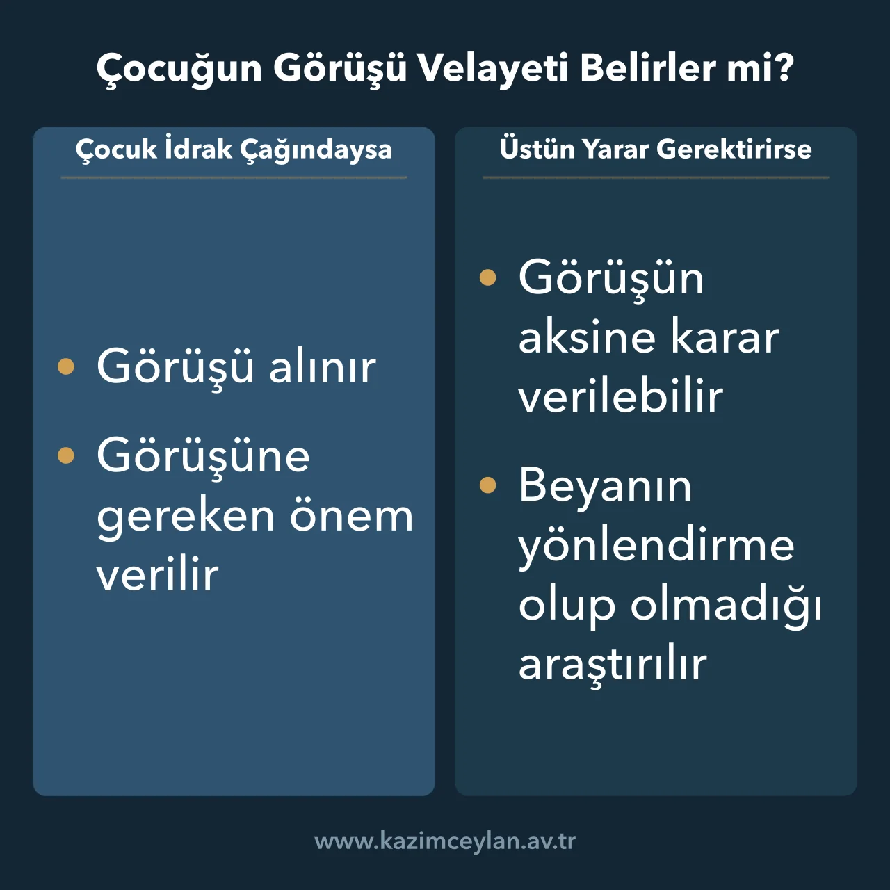 Çocuğun görüşü ile üstün yararın velayet kararındaki yerini karşılaştıran şema
