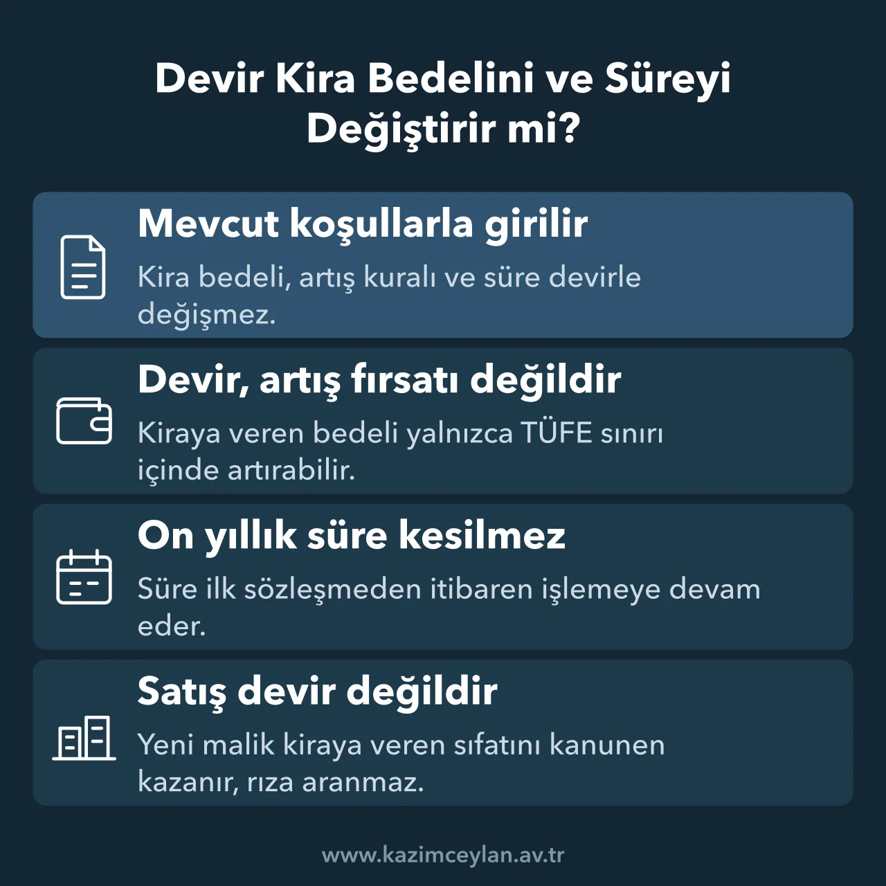Devrin kira bedeline, artışa ve on yıllık uzama süresine etkisini gösteren şema