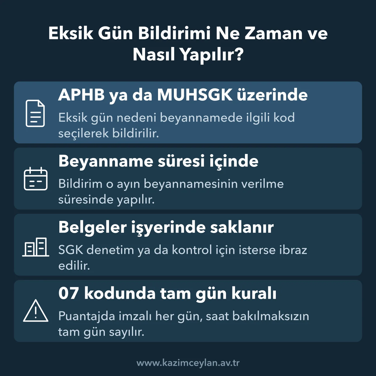 Eksik Gün Bildirimi Ne Zaman ve Nasıl Yapılır Eksik gün nedeninin beyannamede bildirilmesi, belge saklama ve puantaj kodu kuralı