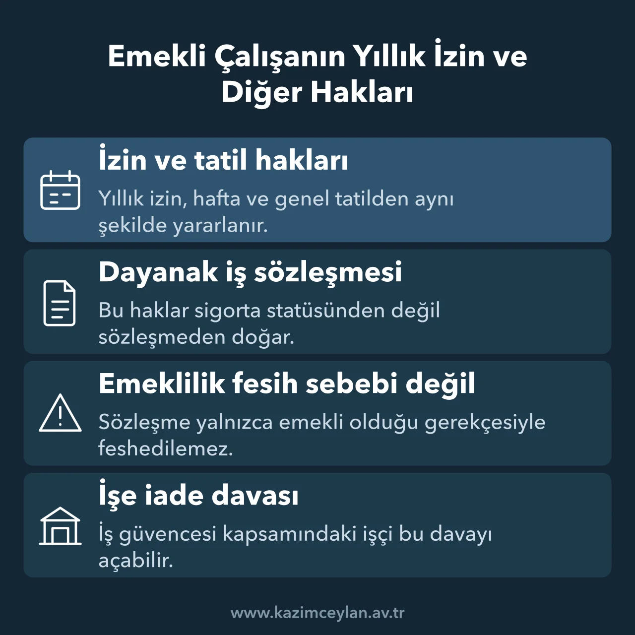 Emekli Çalışanın Yıllık İzin ve Diğer Hakları SGDP ile çalışan emeklinin izin, tatil ve fesih güvencesinde diğer işçilerle eşitliği