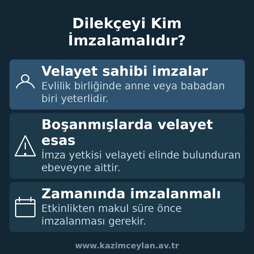 Gezi Dilekçesini Kim İmzalamalıdır Gezi dilekçesini imzalama yetkisinin kimde olduğunu gösteren şema