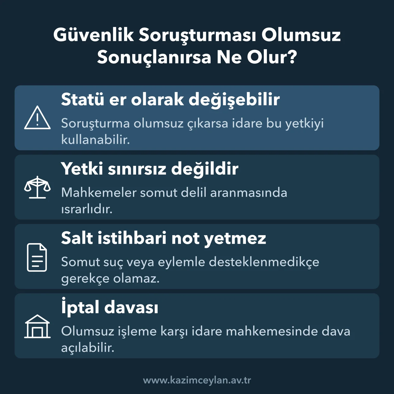 Güvenlik Soruşturması Olumsuz Sonuçlanırsa Ne Olur Olumsuz güvenlik soruşturmasında idarenin yetkisi ve bu yetkinin yargısal sınırları