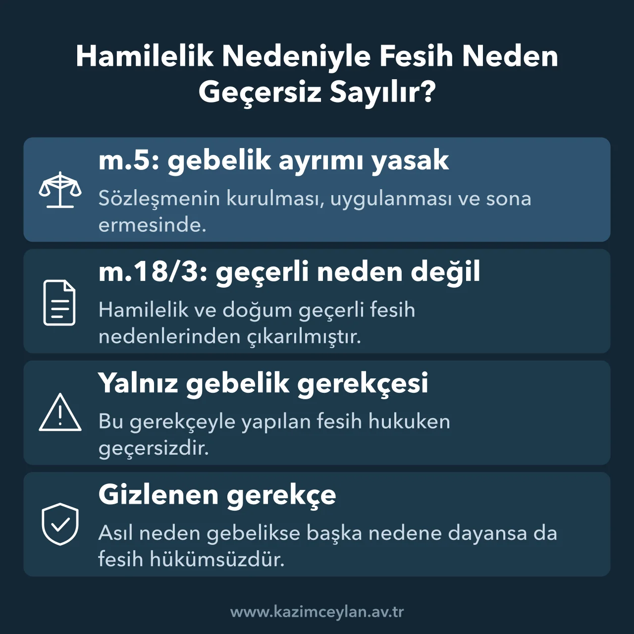 İş Kanunu 5. ve 18. maddelerine göre gebelik nedeniyle feshin geçersizliği