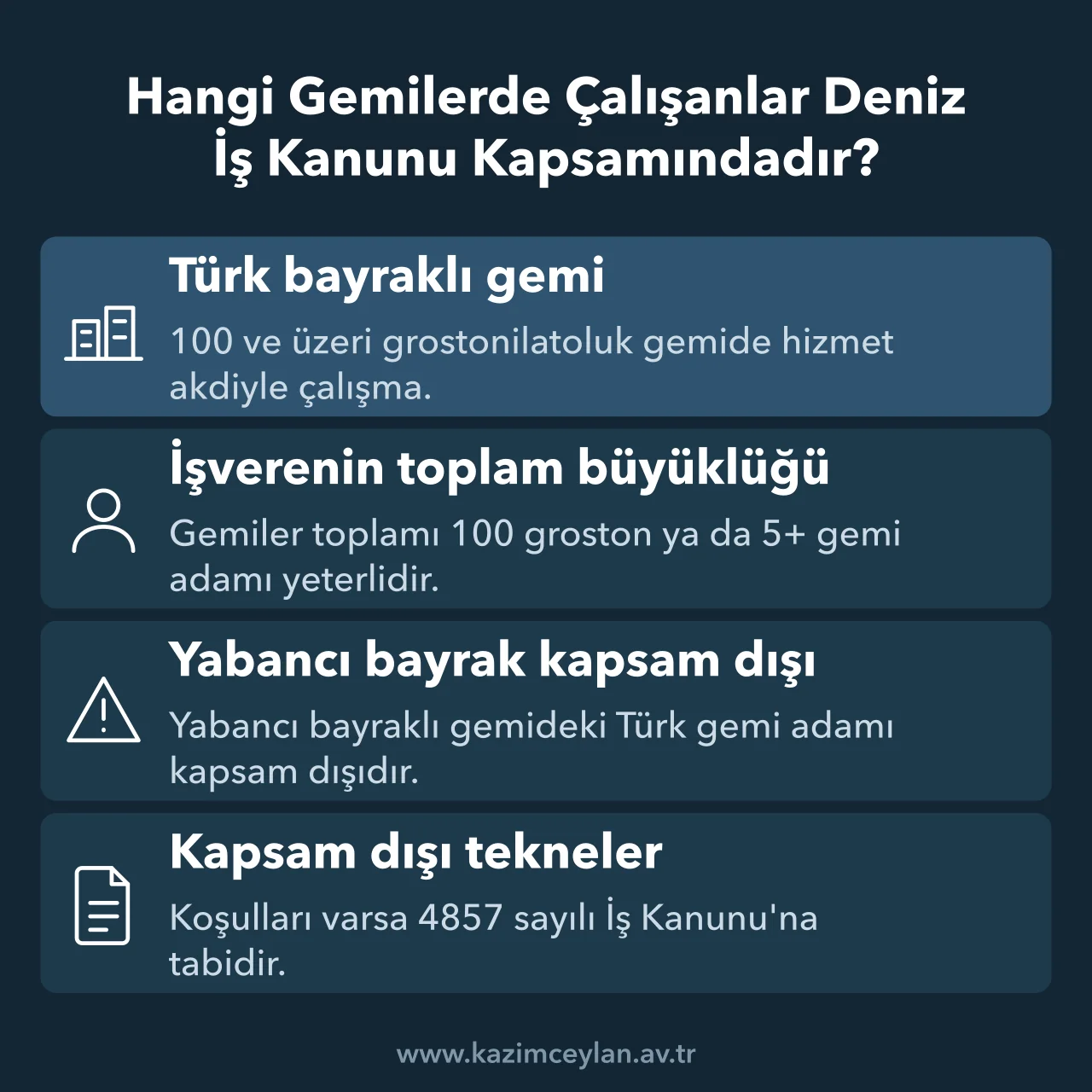 Hangi Gemilerde Çalışanlar Deniz İş Kanunu Kapsamındadır Deniz İş Kanunu'nun uygulanması için gemi ve işverene ilişkin aranan ölçütler