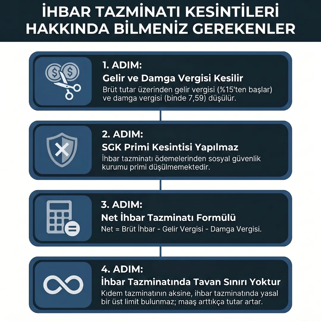 İhbar Tazminatı Hesaplamada Kesintiler