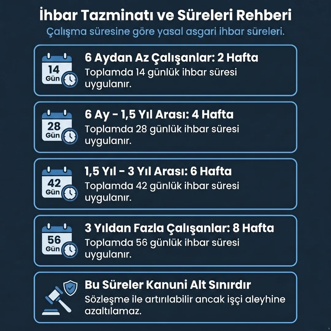 İhbar Tazminatı Süreleri