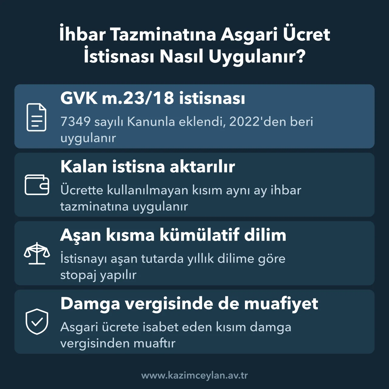 İhbar Tazminatına Asgari Ücret İstisnası Nasıl Uygulanır İhbar tazminatında asgari ücret istisnasının gelir ve damga vergisine etkisi