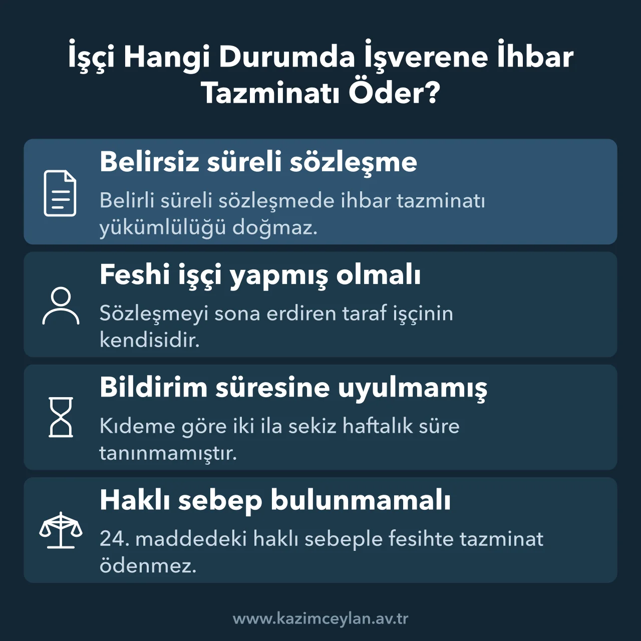 İşçi Hangi Durumda İşverene İhbar Tazminatı Öder İşçinin işverene ihbar tazminatı ödemesi için birlikte aranan şartlar