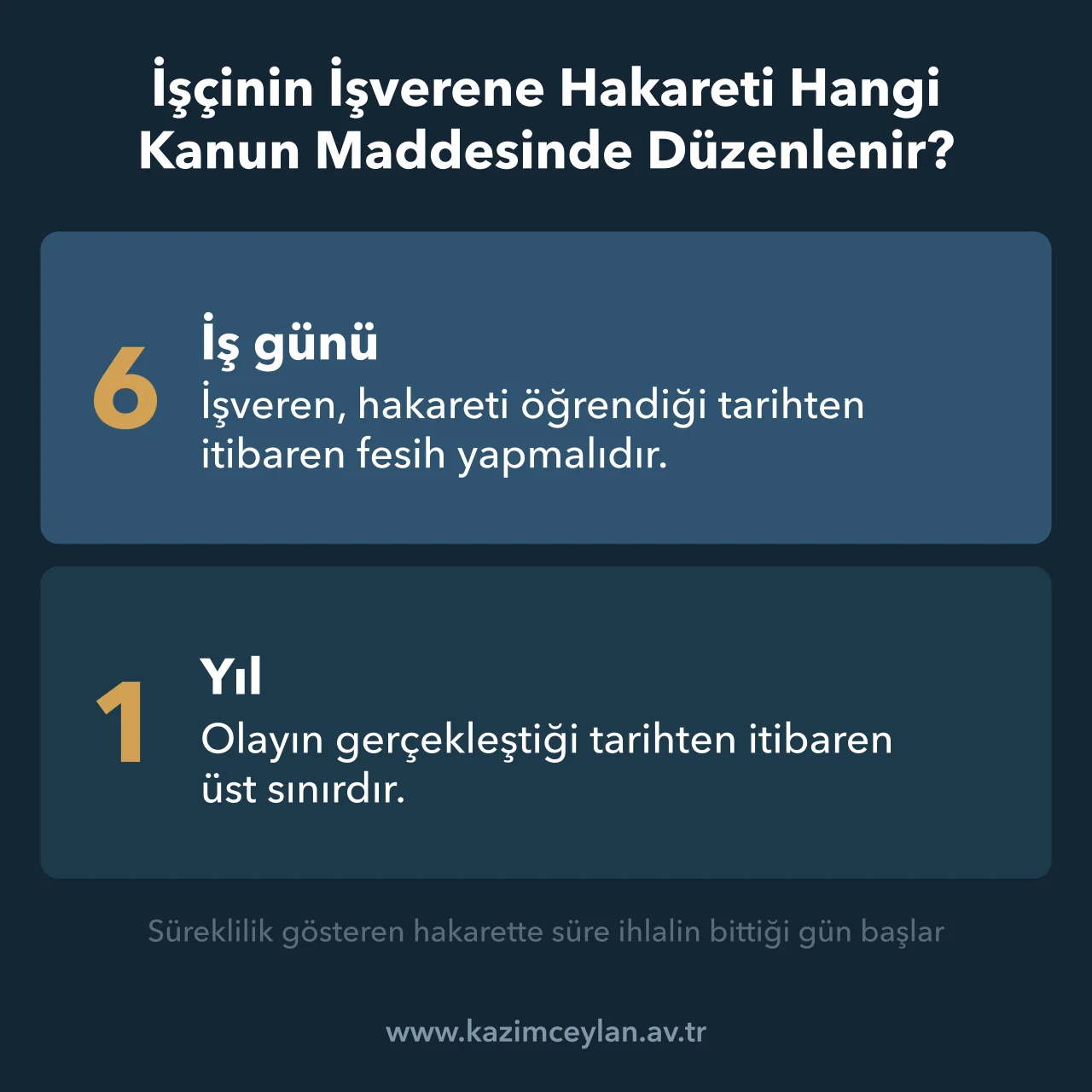 İşçinin İşverene Hakareti Hangi Kanun Maddesinde Düzenlenir İşçinin hakareti nedeniyle işverenin derhal fesih hakkını kullanması gereken süreler