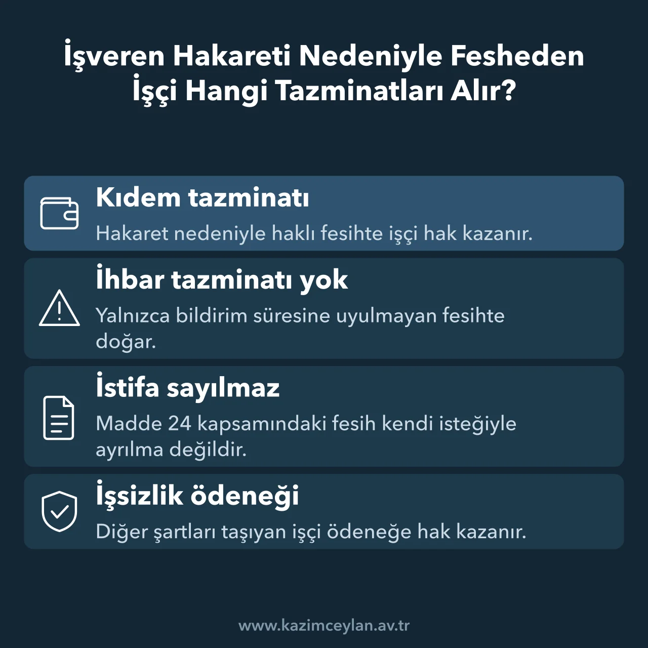 İşveren hakareti nedeniyle haklı fesih yapan işçinin tazminat ve ödenek hakları
