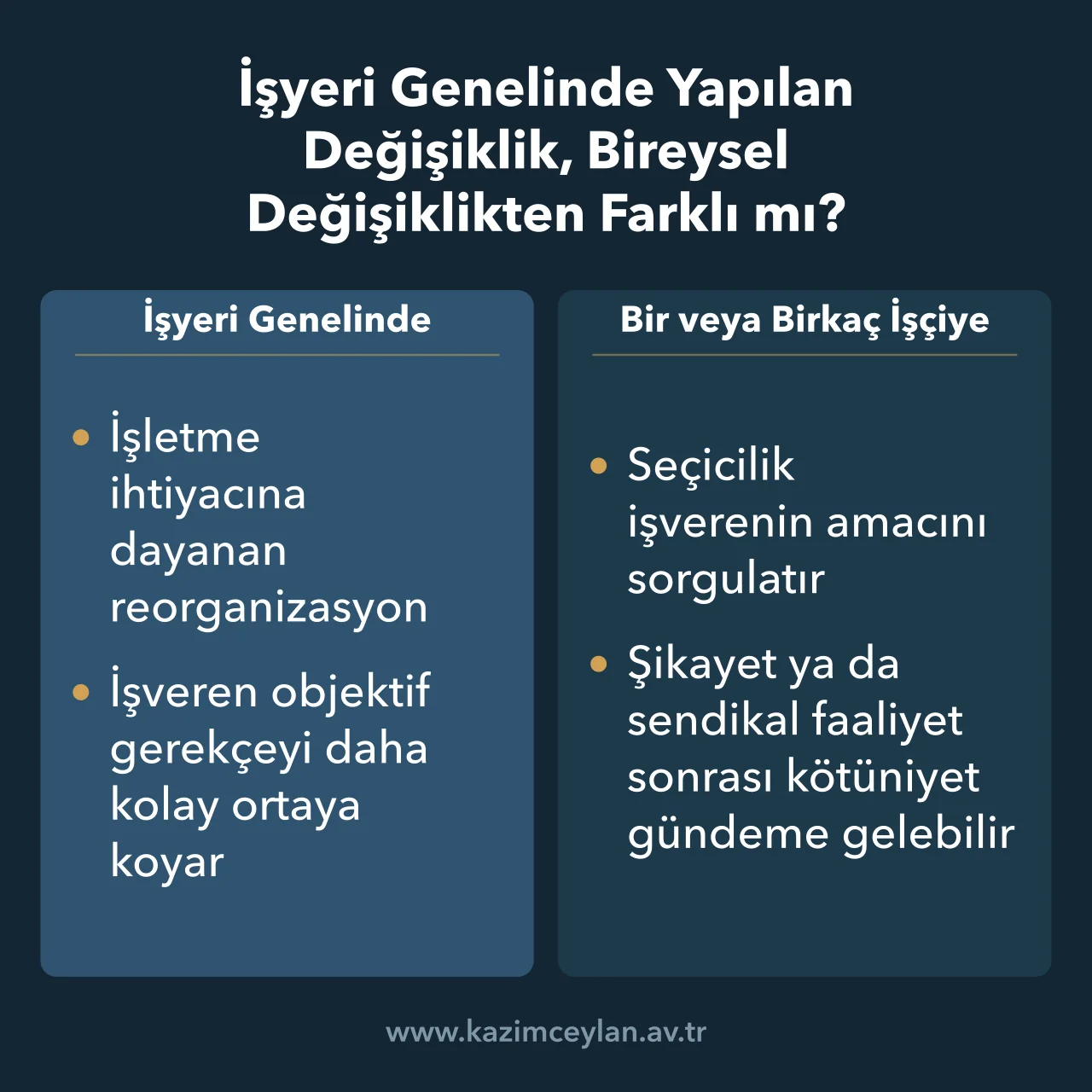 Genel vardiya reorganizasyonu ile tek işçiye yönelik değişikliği karşılaştıran şema
