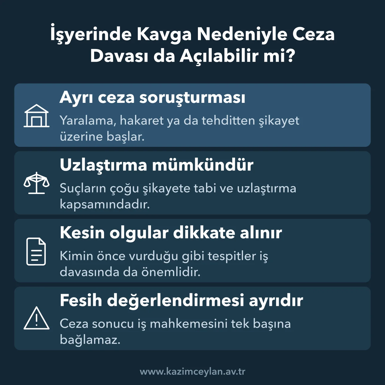 İşyerinde Kavga Nedeniyle Ceza Davası da Açılabilir mi İşyerindeki kavganın ceza soruşturması ve iş davasıyla ilişkisini özetleyen şema