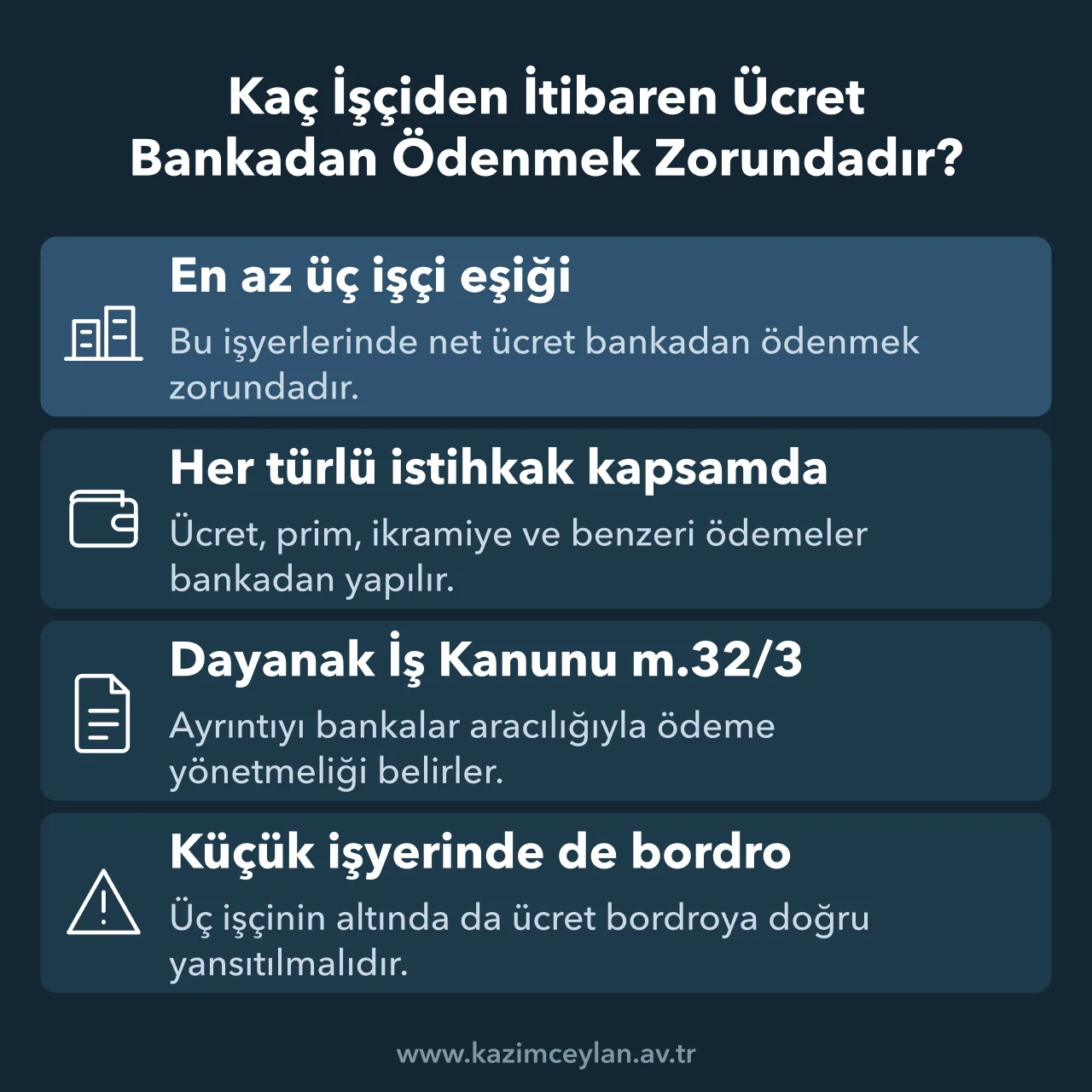 Ücretin banka aracılığıyla ödenmesi zorunluluğunun eşiğini ve kapsamını gösteren şema