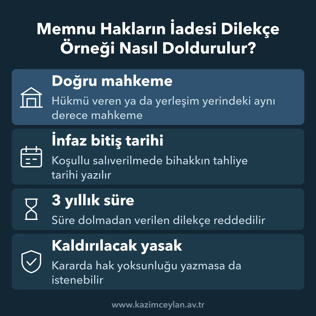 Memnu Hakların İadesi Dilekçe Örneği Nasıl Doldurulur Memnu hakların iadesi dilekçe örneğinde mahkeme ve infaz tarihi alanlarını gösteren şema