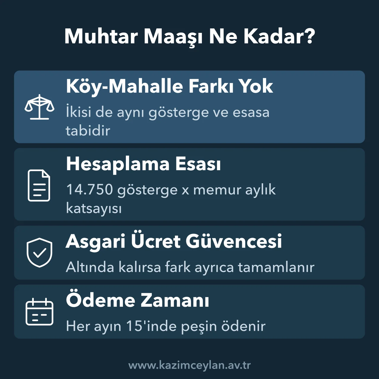 Muhtar ödeneğinin hesaplanma ve tamamlanma esaslarını gösteren şema