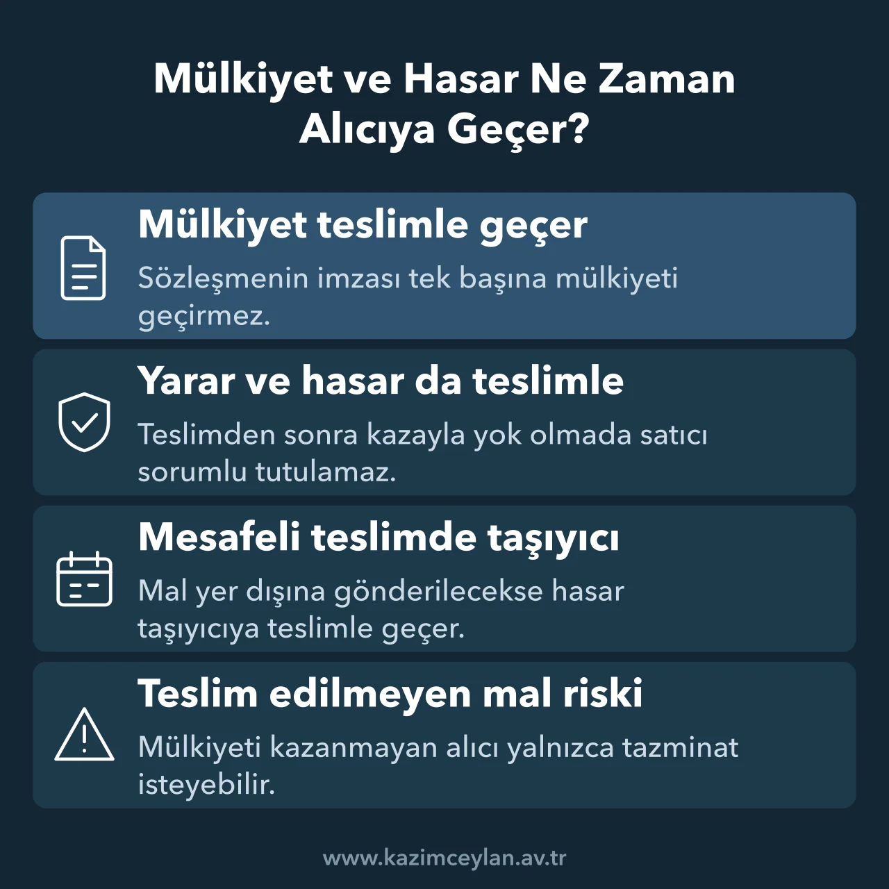 Mülkiyet ve Hasar Ne Zaman Alıcıya Geçer Taşınır satışında mülkiyetin ve hasarın alıcıya hangi anda geçtiğini gösteren şema