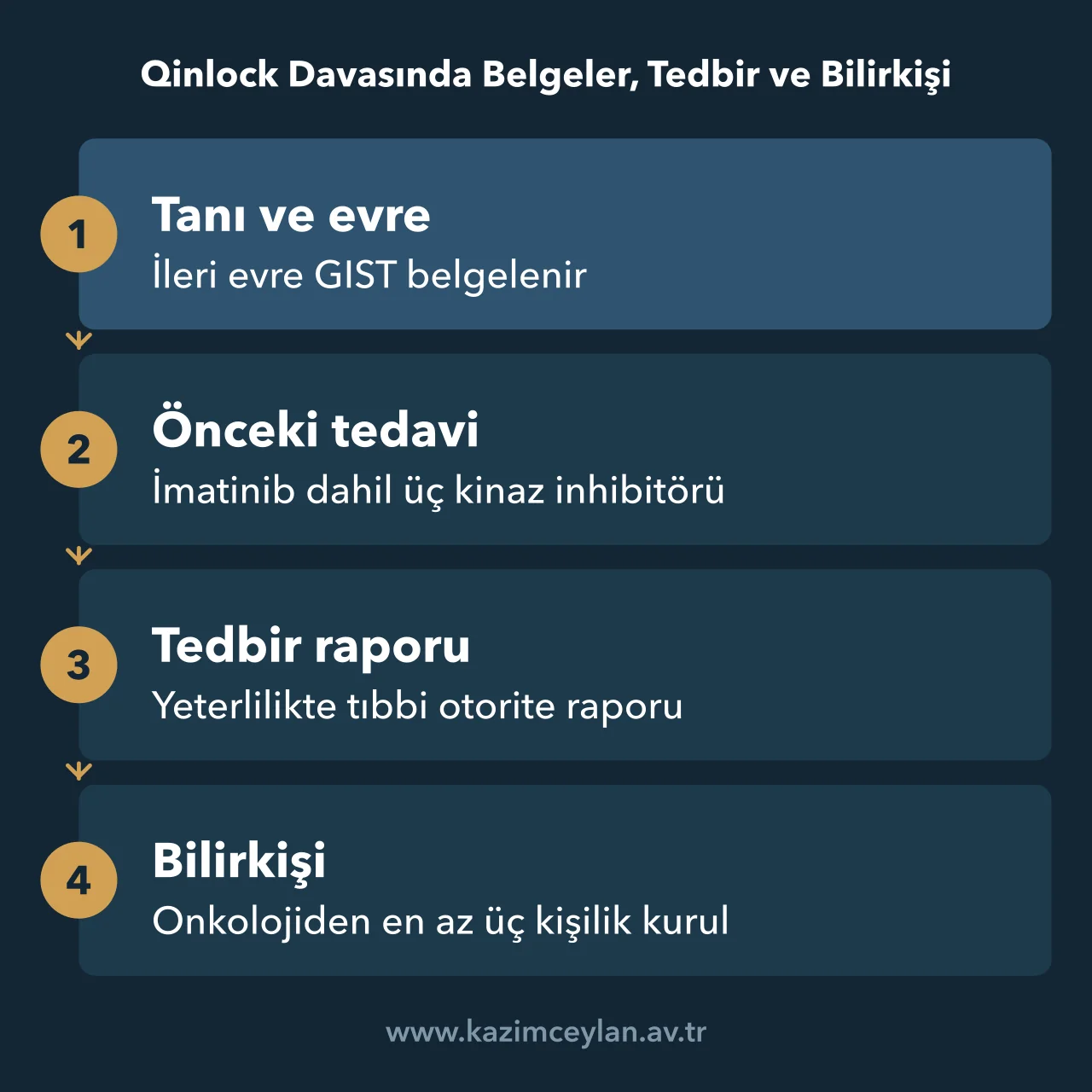 Qinlock Davasında Belgeler, Tedbir ve Bilirkişi Qinlock davasında hazırlanacak belgelerden bilirkişi kuruluna uzanan akış