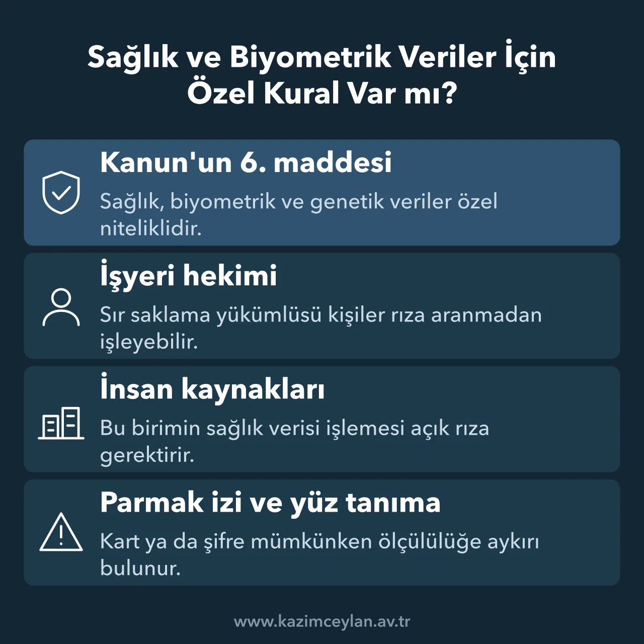 Sağlık ve Biyometrik Veriler İçin Özel Kural Var mı Çalışanın sağlık ve biyometrik verilerinin işlenmesinde rıza ve ölçülülük kuralları