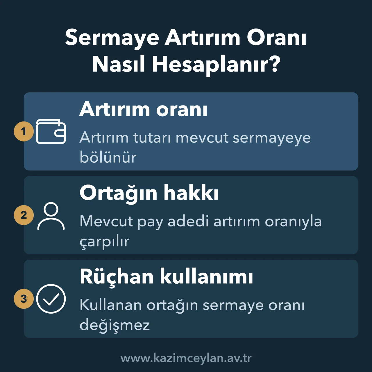 Sermaye Artırım Oranı Nasıl Hesaplanır Sermaye artırım oranının ve ortağın yeni pay hakkının hesaplanma adımlarını gösteren şema