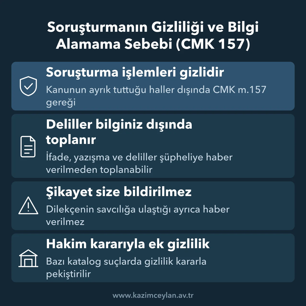 Soruşturma gizliliği nedeniyle şikayetin şüpheliye bildirilmemesini anlatan şema