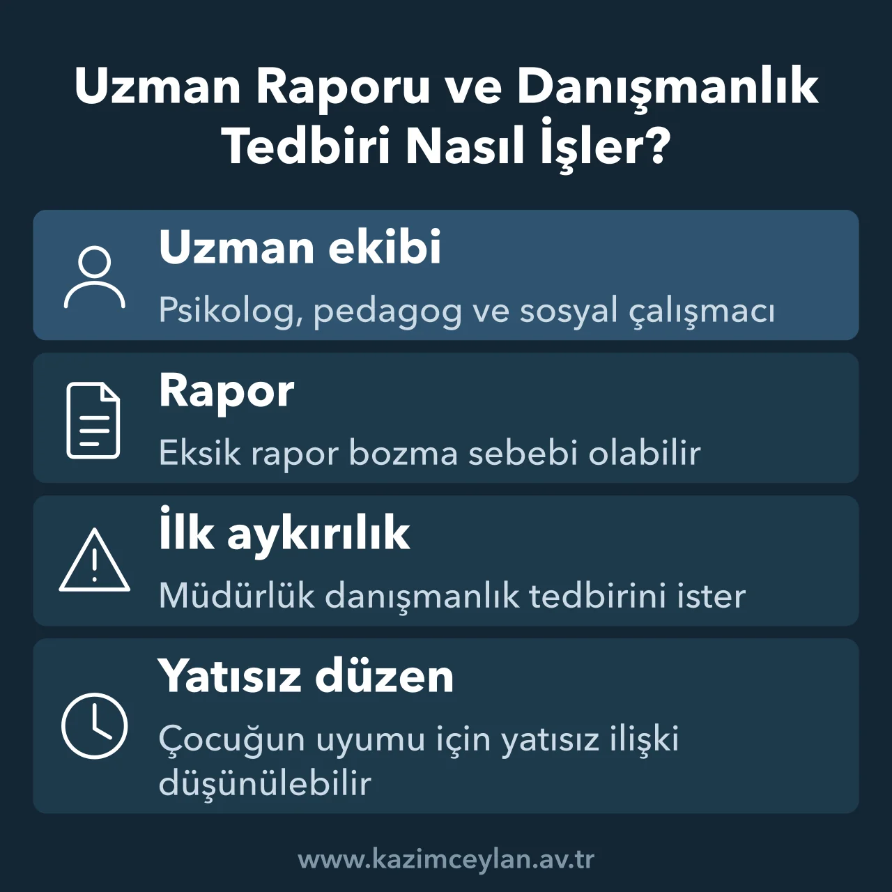 Uzman Raporu ve Danışmanlık Tedbiri Nasıl İşler Çocuğun babaya gitmek istememesi dosyalarında uzman incelemesinin ve danışmanlık tedbirinin işleyişi