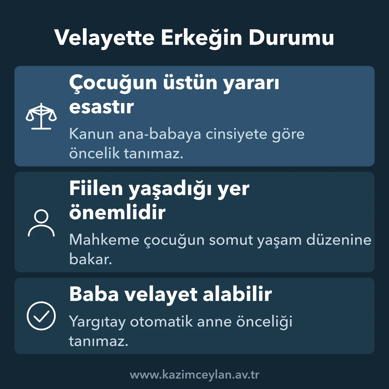 Velayette çocuğun üstün yararının esas alındığını gösteren şema